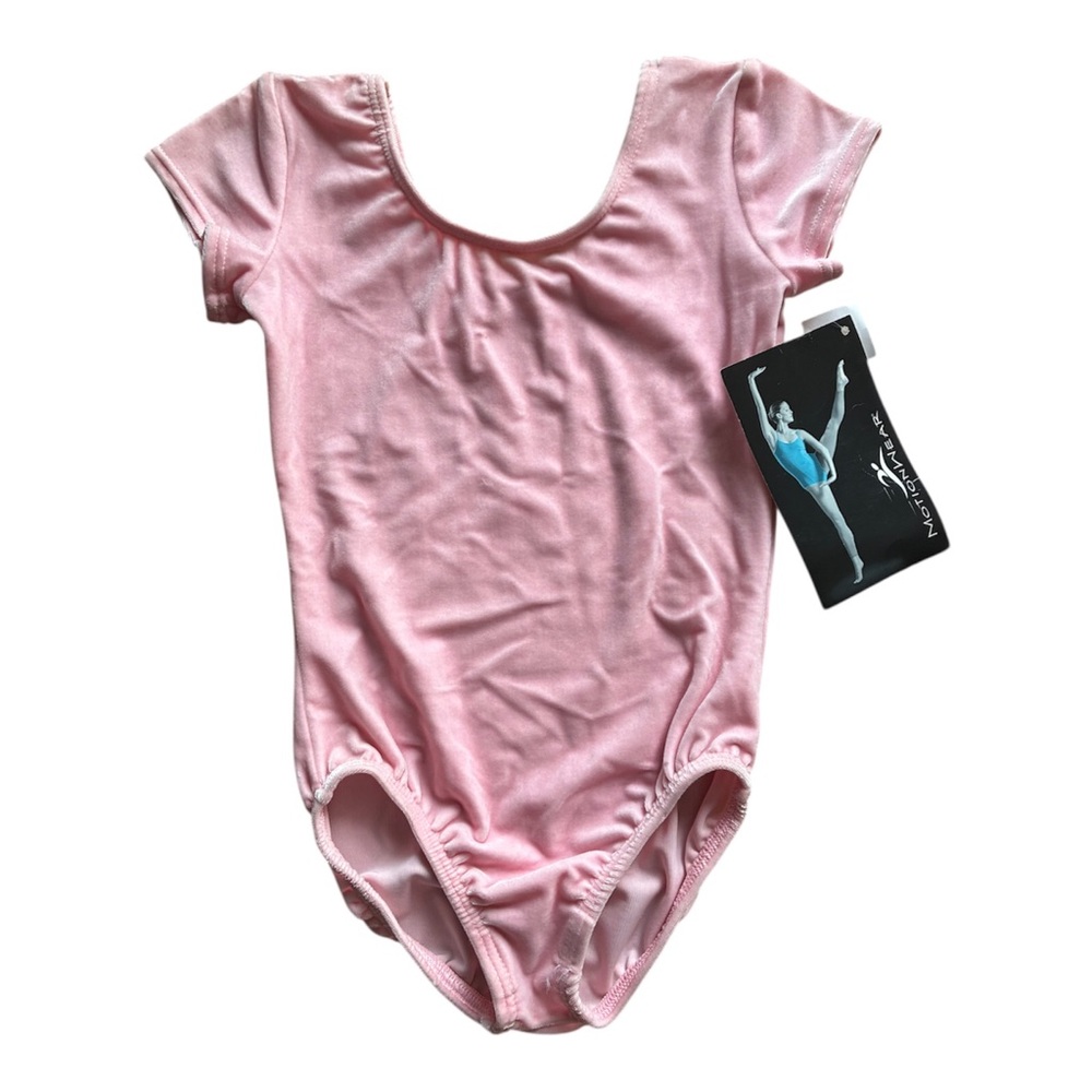Motionwear Light Pink Kids Velour Dance Ballet Bodysuit Leotard 6X-7 NWT